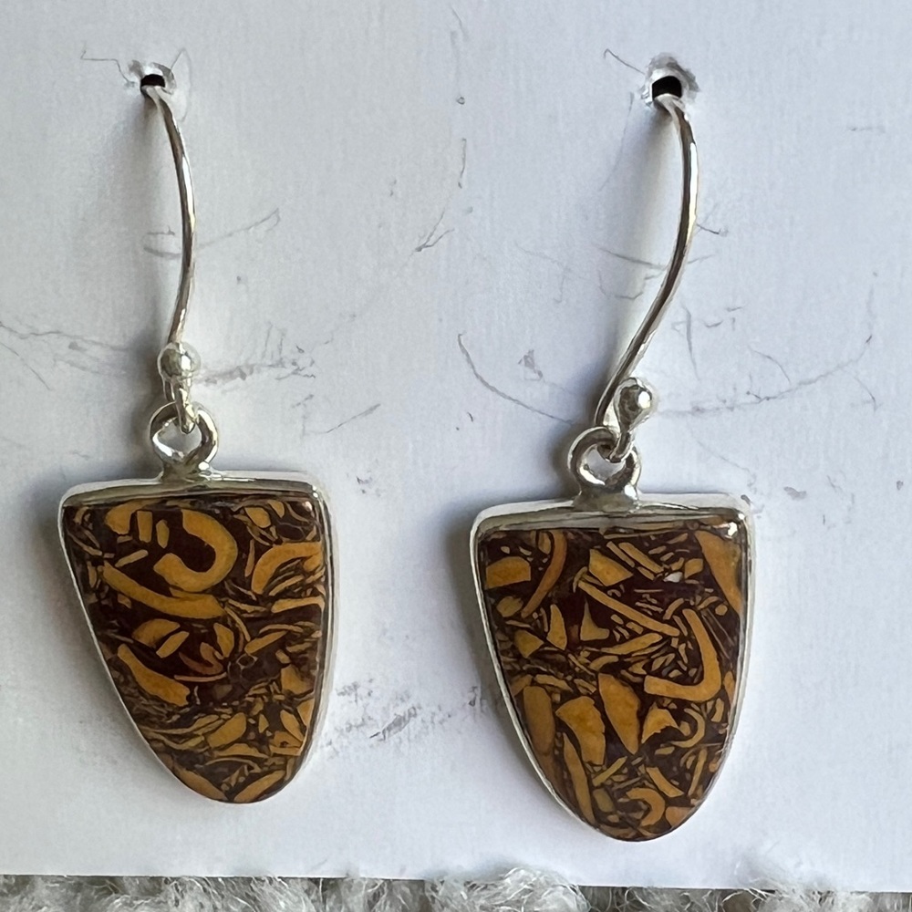 Coquina fossil jasper earrings